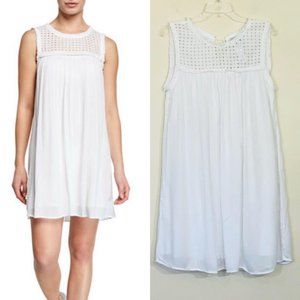 Tommy Bahama White Crinkle Rayon Eyelet Dress, M